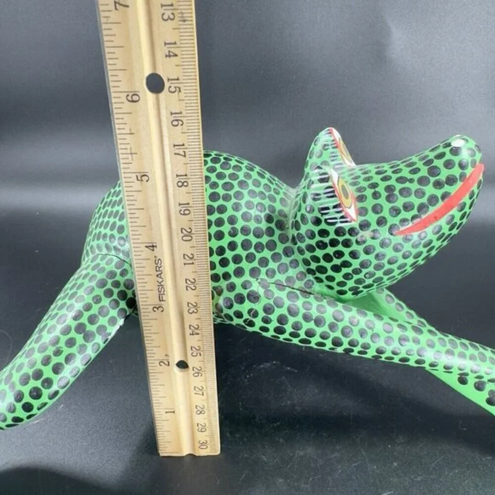 Francisco‎ Esteban Hernandez Mexican Folk Art Wood Long Frog Animal Signed AS IS